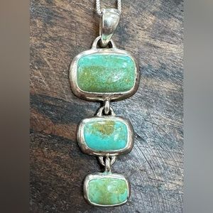 Barse Sterling turquoise 3 tier necklace